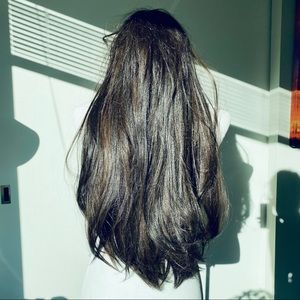 Synthetic Wigs brunette and platinum blonde